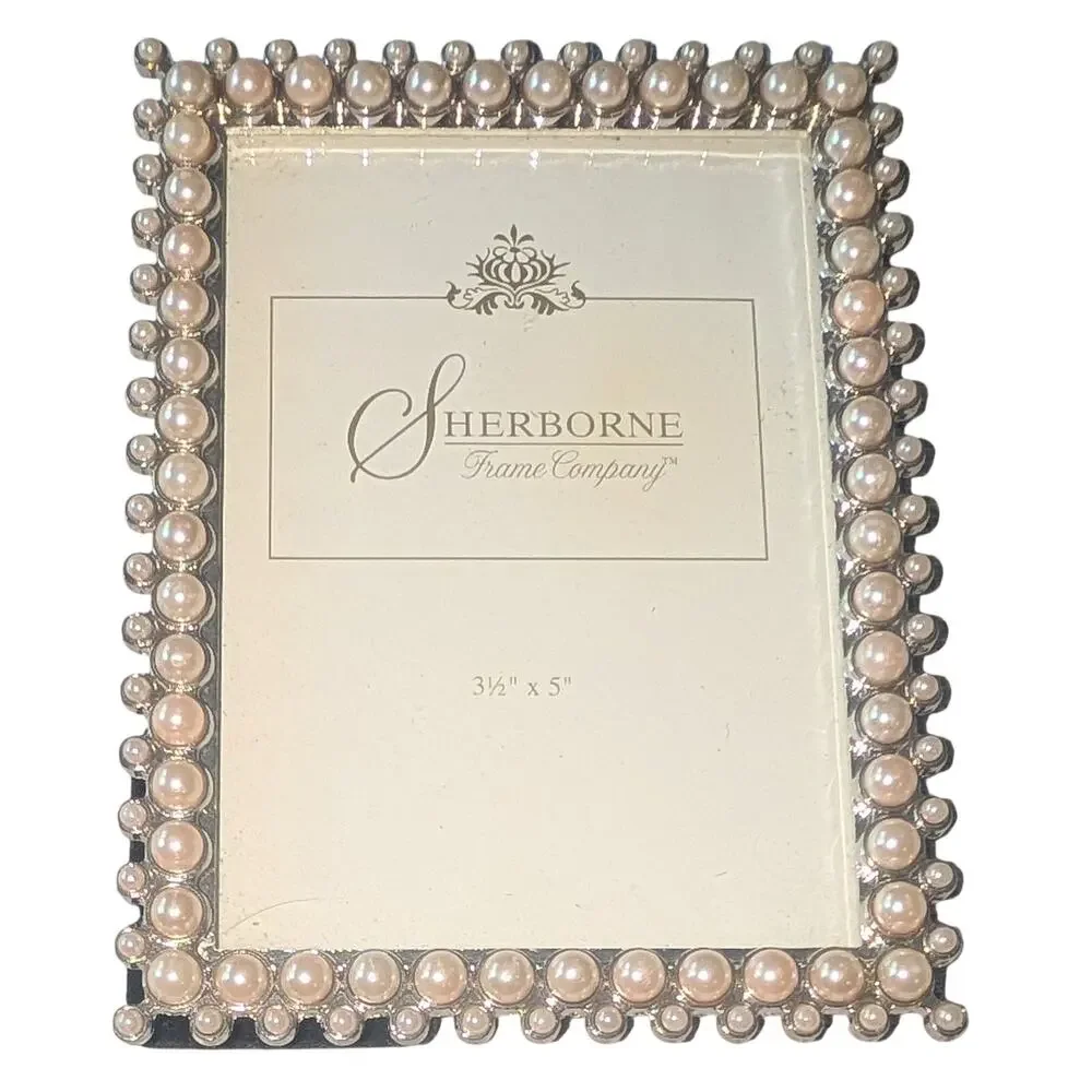 Sherborne Frame Company Faux Pearl Beaded 3½ x 5 inch Decorative Photo Frame